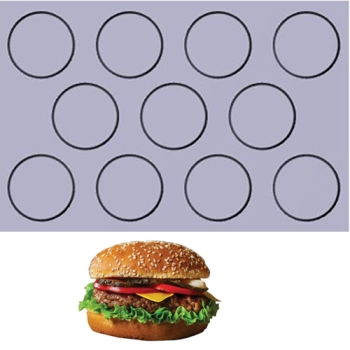 TOILE DE CUISSON MAE INNOVATION 11 HAMBURGERS diam 125 mm - GAMME FIBERMAE