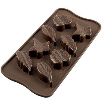 PLAQUE SILIKOMART 8 FEUILLES ASSORTIS - GAMME EASY CHOC