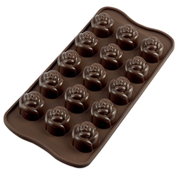 PLAQUE SILIKOMART 15 ROSES - GAMME EASY CHOC