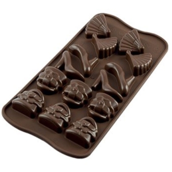 PLAQUE SILIKOMART 14 SUJETS FASHION - GAMME EASY CHOC