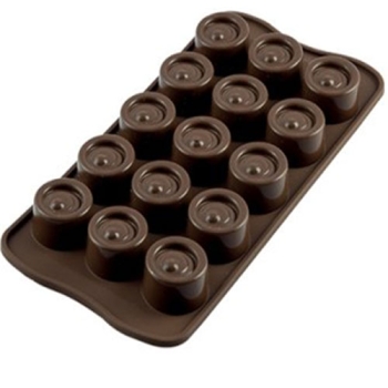 PLAQUE SILIKOMART 15 RONDS - GAMME EASY CHOC