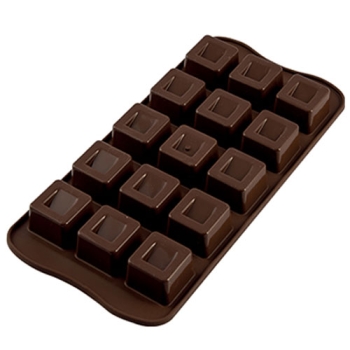 PLAQUE SILIKOMART 15 CARRES -GAMME EASY CHOC