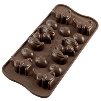 PLAQUE SILIKOMART 14 SUJETS PAQUES - GAMME EASY CHOC