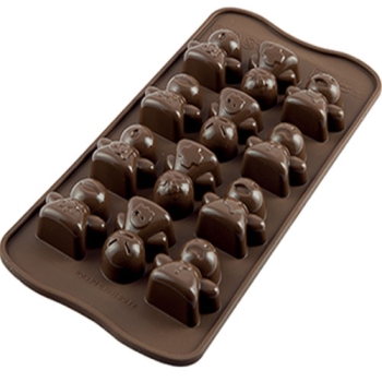 PLAQUE SILIKOMART 12 BONHOMMES - GAMME EASY CHOC