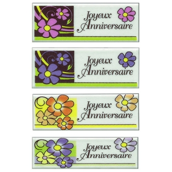 PLAQUETTE  JOYEUX ANNIVERSAIRE RECTANGLE