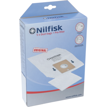 Lot de 5 sacs synthétiques + pré-filtre - Nilfisk