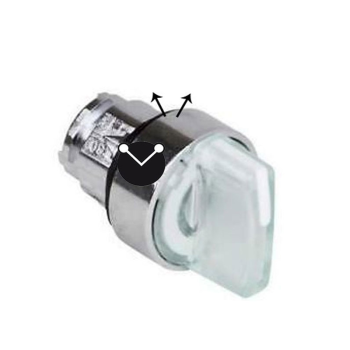 TETE BOUTON TOURNANT LUMINEUX BLANC A MANETTE 2 POSITIONS - SCHNEIDER TELEMECANIQUE - CODE ZB4BK1213