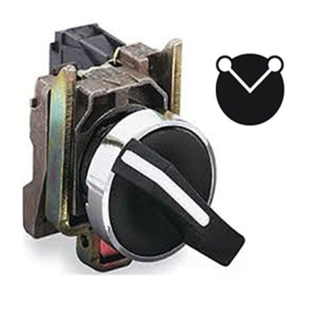 TETE BOUTON TOURNANT COMPLET NOIR- 2 POSITIONS FIXES 1F - SCHNEIDER TELEMECANIQUE - CODE XB4BD21
