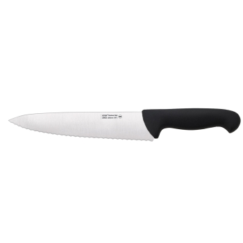 COUTEAU CHEF 250 MM - AVEC DENTS - NOIR OU JAUNE