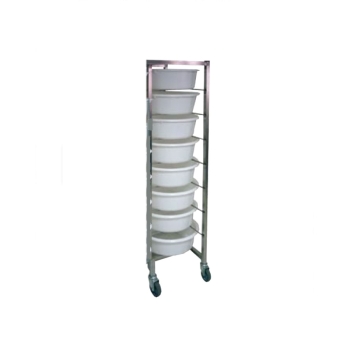 ECHELLE A BAC INOX 8 NIVEAUX + 8 BACS RONDS