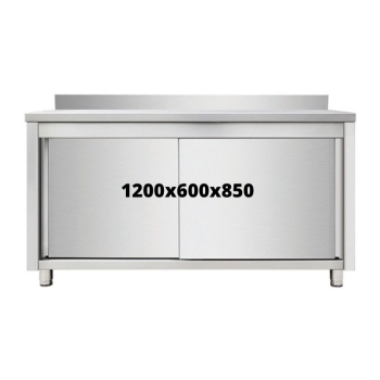 MEUBLE DE RANGEMENT INOX 1200X600X850  AVEC DOSSERET