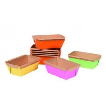 48 MOULES CAKE 4 COLORIS ASSORTIS - FILM INTERIEUR INGRAISSABLE