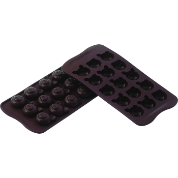 PLAQUE SILIKOMART 15 TETES DE COCHON - GAMME EASY CHOC