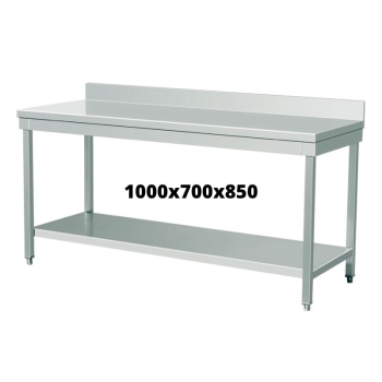 TABLE INOX 1000X700X850 AVEC DOSSERET
