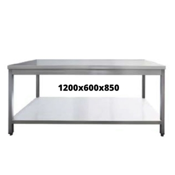 TABLE INOX 1200X600X850  SANS DOSSERET