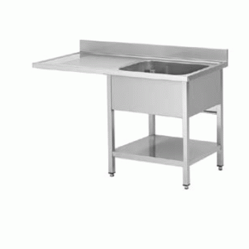 PLONGE INOX 1200X600X850 1 BAC-EGOUTTOIR A GAUCHE