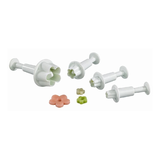 JEU 4 DECOUPOIRS PLASTIQUE FLEURS