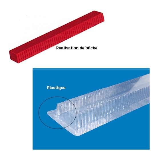 GOUTTIERE A BUCHE PLASTIQUE STRIEE FOND PLAT