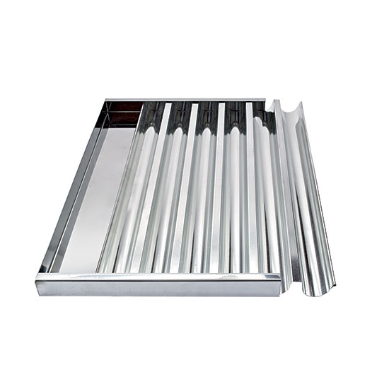 PLAQUE BUCHETTES 6 GOUTTIERES - INOX ET FER BLANC