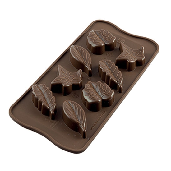 PLAQUE SILIKOMART 8 FEUILLES ASSORTIS - GAMME EASY CHOC