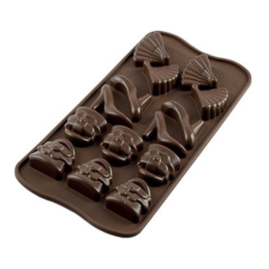 PLAQUE SILIKOMART 14 SUJETS FASHION - GAMME EASY CHOC