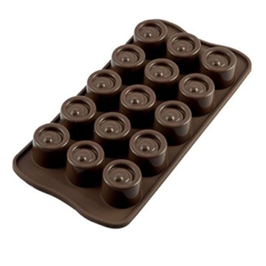 PLAQUE SILIKOMART 15 RONDS - GAMME EASY CHOC