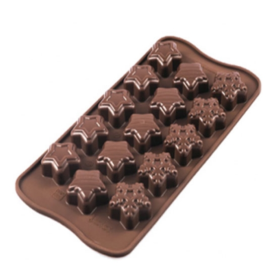 PLAQUE SILIKOMART 15 ETOILES DE NOEL - GAMME EASY CHOC