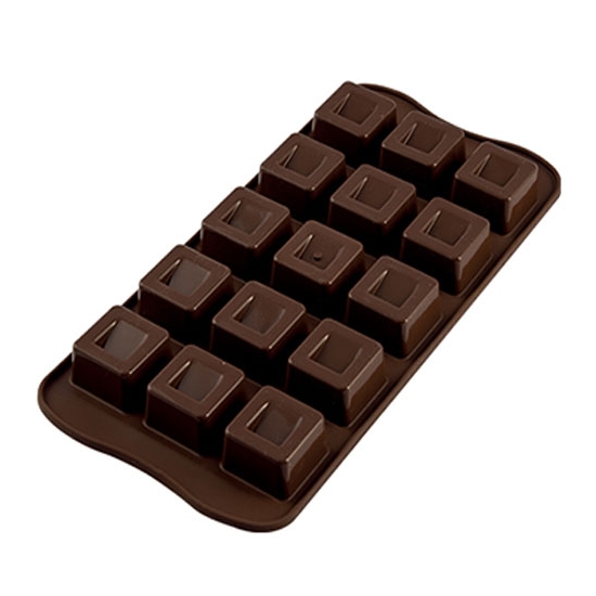 PLAQUE SILIKOMART 15 CARRES -GAMME EASY CHOC