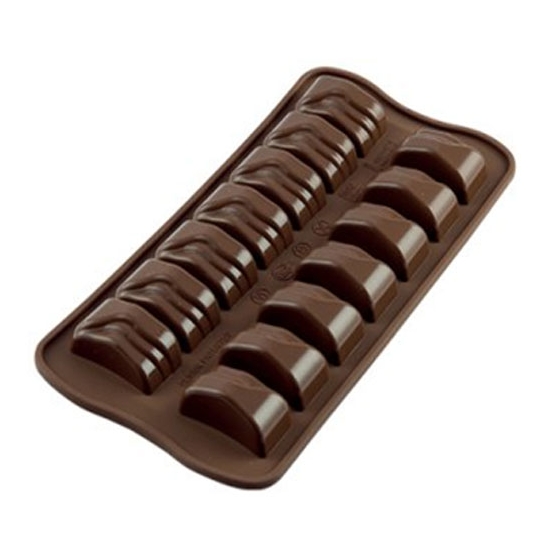 PLAQUE SILIKOMART 14 RECTANGLES ONDULES - GAMME EASY CHOC