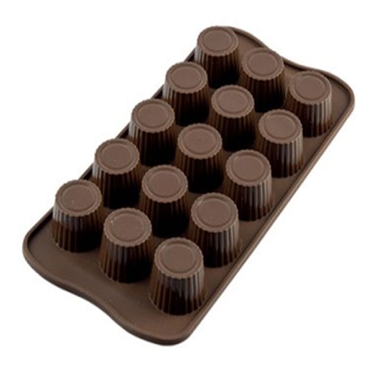 PLAQUE SILIKOMART 15 RONDS NERVURES - GAMME EASY CHOC