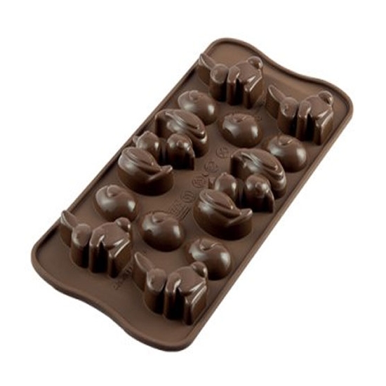 PLAQUE SILIKOMART 14 SUJETS PAQUES - GAMME EASY CHOC