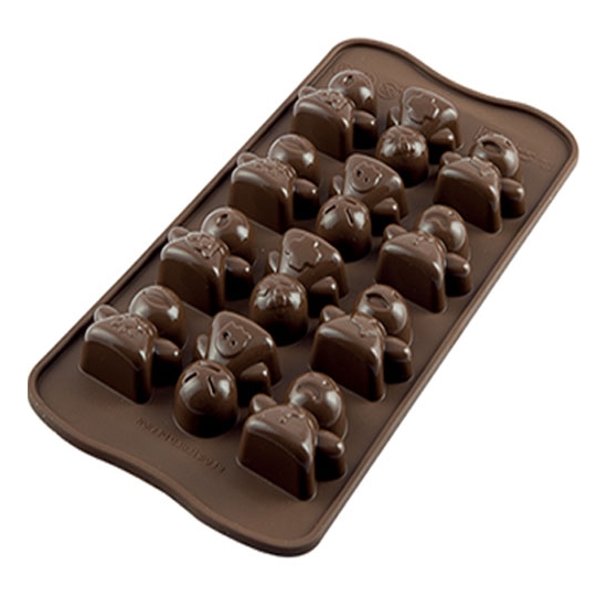 PLAQUE SILIKOMART 12 BONHOMMES - GAMME EASY CHOC