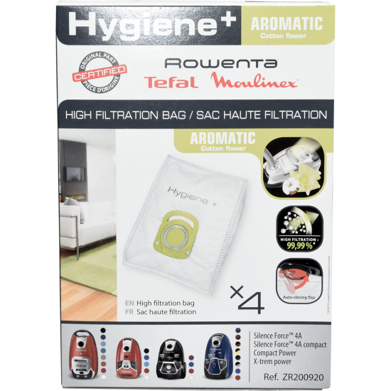 Sacs aspirateur Hygiène + Aromatic Fleur de cotton  Rowenta