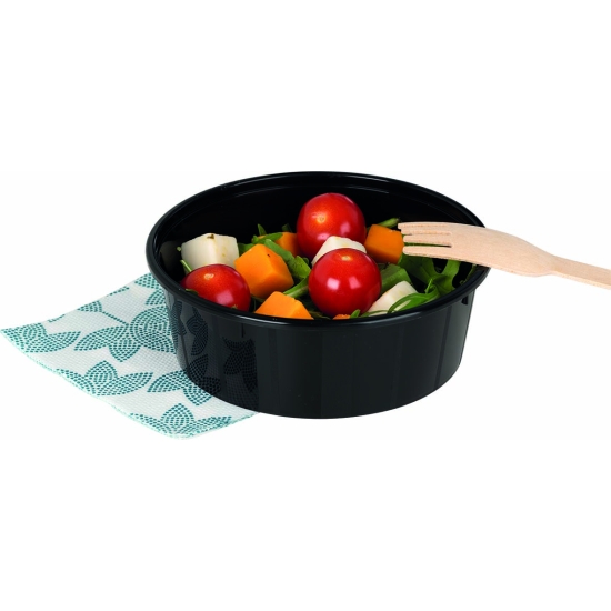 10 BOITES RONDES NOIRES AVEC COUVERCLES TRANSPARENTS
