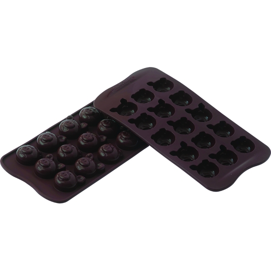 PLAQUE SILIKOMART 15 TETES DE COCHON - GAMME EASY CHOC