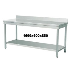 TABLE INOX 1600X600X850 AVEC DOSSERET