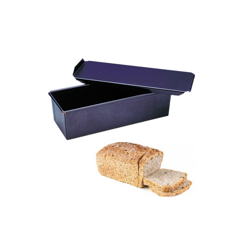 Moule à pain de mie avec couvercle, une création en tôle bleue PAQUET DE 1  Designation Moule pour pain de mie en tôle bleue avec couvercle d'une  longueur de 16 cm x